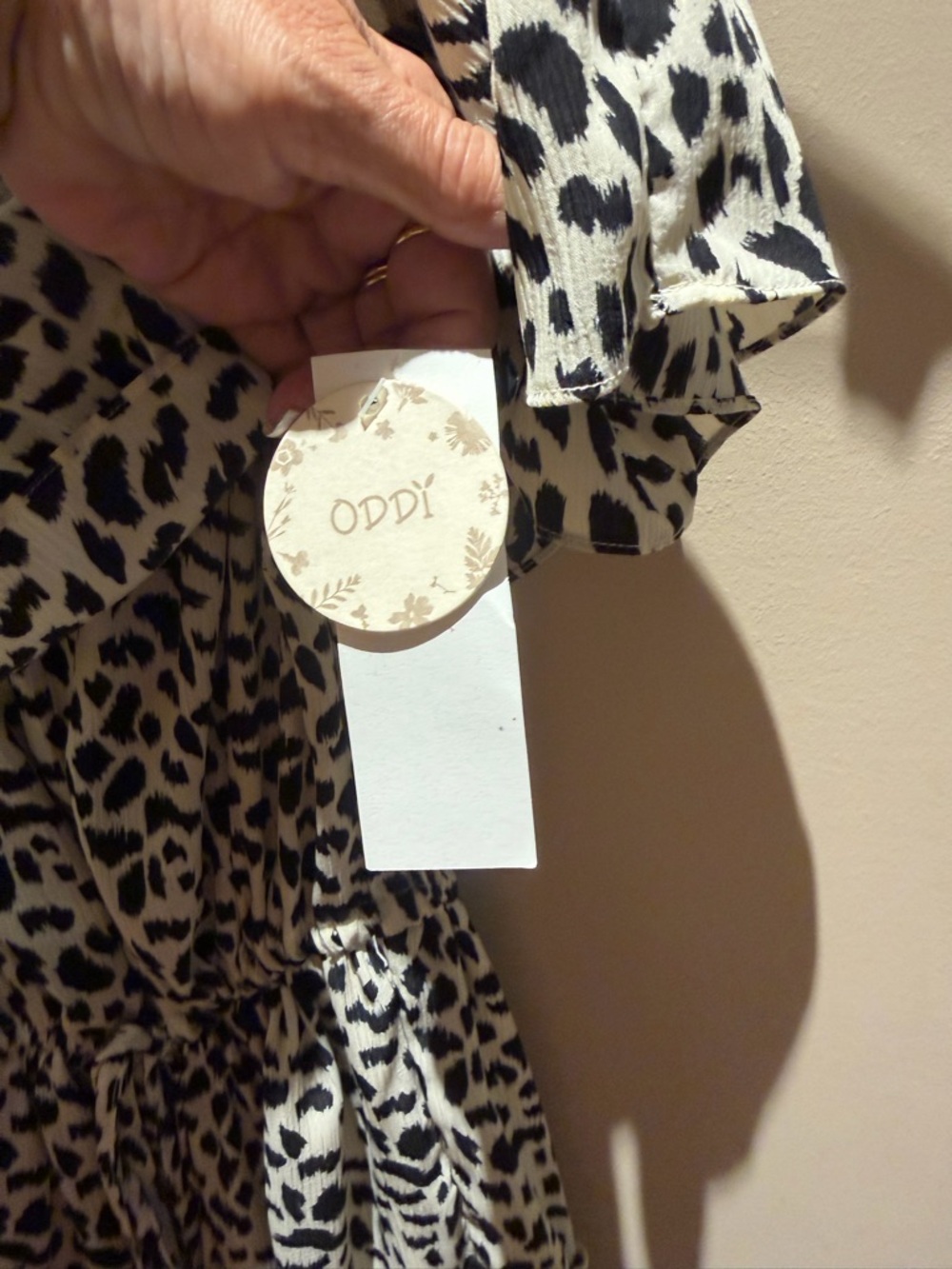 ODDY Black & Cream Patterned Dress NWT - Picture 10 of 12